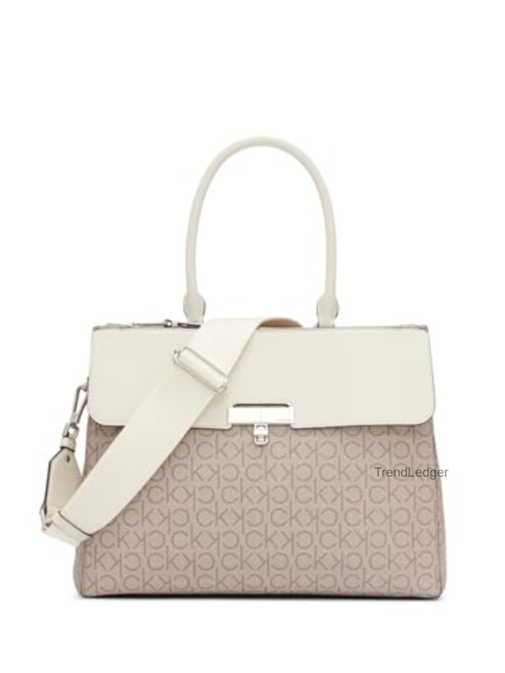 Vegan Leather Tote Bag with Compartments Dual Straps Travel Purse